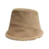 SOBREHEXX Sombrero de Mujer Otoño e Invierno ins Sombrero de Pescador de Gamuza Estilo Coreano Moderno Versátil Lana de Cordero Cálido Sombrero de Cubeta para Hombre