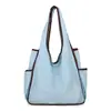 Bolsa de compras plegable ecológica, poliéster, gran capacidad, color liso, bolsa de mano ecológica, bolsa portátil para la compra para supermercados, plegable