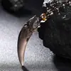 Colgante Diente de Lobo de Obsidiana Helada, Diente de Dragón Estéreo de Obsidiana, Colgante de Collar Lobo de Guerra, Envío Directo de Una Pieza