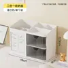 Porta-Canetas Compartimentado para Dormitório Estudantil Caixa Organizadora Transparente Estilo Gaveta Mesa de Escritório Multifuncional Combinável Empilhável