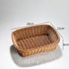 Cesta Criativa para Lanches e Sobremesas de Restaurante KTV Cesta para Batatas Fritas Cesta de Armazenamento de Mesa Pequena Cesta de Frutas Pequena Trançada em Rattan Sintético Cesta de Armazenamento Trançada