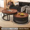Mesa de Centro de Madera Maciza Sala de Estar Uso Doméstico Nuevo Estilo 2025 Lujo Ligero Minimalismo de Gama Alta Apartamento Pequeño Mesa Lateral para el Hogar Mesa de Centro Redonda