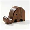 Soporte para Teléfono de Elefante de Madera Maciza Simple Portátil de Escritorio Perezoso Soporte para Tableta Base Universal Creativa para Teléfono