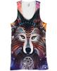Best-seller da Amazon colete esportivo masculino confortável respirável impressão digital 3D de Lobo top sem mangas estilo europeu e americano camiseta