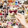 50 Lindas Pegatinas de Perritos y Gatos Celebridades de Internet, Gafas de Sol de Corazón Súper Lindas, Pegatinas Decorativas Impermeables de Perritos, Transfronterizo