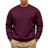 Sudadera con capucha de cuello redondo para hombre 2026 Otoño Invierno Color Sólido Holgada Casual Pulóver Chaqueta de Forro Polar Hombre