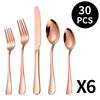 Amazon Juego de 20/30/40 piezas con patrón popular Vajilla de acero inoxidable, Cuchillo, Tenedor y Cuchara, Cuchillo y Tenedor para Bistec Occidental de Hotel