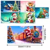 Tarjetas de Felicitación Navideñas Populares Transfronterizas Multiserie Hechas a Mano con Diamantes Juego de 9 Piezas con Sobres Pegatina de Diamante Dibujos Animados Juego de 6 Piezas