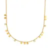 Joyería de acero inoxidable, un estilo europeo y americano nuevo y moderno, con un diseño delicado y de nicho con baño de oro de 18 quilates, en forma de un pequeño colgante de lágrima o redondo para mujer