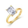 Anel Retangular Octogonal Dazzling Moissanite Estilo Novo Transfronteiriço Prata S925 Aliança Clássica Lisa Anel Feminino Estilo Ins Anel de Casamento