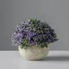 Flor Artificial Gympani Flor Falsa Flor de Plástico Sala de Estar Mesa de Café Mesa de Comedor Adornos Set de Flores Decoración Planta Verde Planta Pequeña en Maceta