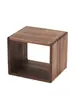 Gabinete de Celosía de Madera Maciza de Combinación Libre Nogal Negro Esquina Redondeada Librero Mesa Lateral Minimalista Moderna Sala de Estar Mesa de Noche Dormitorio