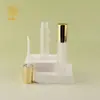 Fábrica de Materiais de Embalagem para Tubos Redondos de Gloss Labial Cosmético com Tampas Douradas Eletrodepositadas, Frascos Transparentes Foscos, Corretivo e Blush Líquido