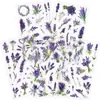 5 piezas de pegatinas transparentes de lavanda tranquila para diario PET, pegatinas de papelería impermeables de plantas florales