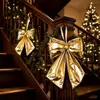 Set de Decoración Navideña de Lazos Dorados Brillantes Adornos para Árbol de Navidad Corona para Chimenea Accesorios Decorativos Venta al por Mayor
