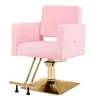 Silla de Barbero de Lujo Ligero Chapada en Oro, Silla de Peluquería de Metal, Silla de Peluquería de Gama Alta, Silla de Salón de Exportación, Silla de Aseo Moderna