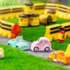 Decoraciones de letreros de coche, vehículo y transporte de paisaje en miniatura para dioramas, accesorios de bricolaje y adornos de escenas en miniatura