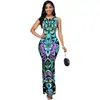 2026 Comercio Exterior Ropa Europea y Americana para Mujer Aliexpress Amazon Estampado Digital Cuello Redondo Sin Mangas Vestido con Abertura Lateral