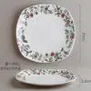 Pratos de porcelana fina da série Monte Fuji, incluindo pratos fundos, pratos de arroz, pratos rasos, pratos cerâmicos fundos e travessas para uso doméstico