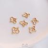 Cor Dourada 14K Preservação de Cor Xiangyun Ruyi Flor de Ameixa Janela Acessórios de Conexão para Pendurar Duplo Pulseira Brincos Grampo de Cabelo Pingente DIY Feito à Mão