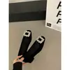 Versão em Pele de Ovelha~ Sapatos de Salto Bloco Estilo Francês com Bico Quadrado e Forro de Strass para Mulheres, Novos Sapatos Pretos de Salto Alto Elegantes para o Dia a Dia e Festas