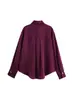 ZA comercio exterior 2020 primavera y otoño nuevo estilo europeo y americano para mujer solapa fila de botones dorados textura de satén de seda camisa