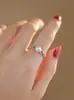 Anel de Laço Quente Feminino Design de Nicho Elegante Anel Dividido Ajustável Tendência Simples Alto Grau Dedo Indicador