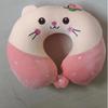 Almohada de Viaje con Forma de U de Espuma Viscoelástica de Animales de Dibujos Animados para Avión Almohada Cervical Rebote Lento Almohada Cervical en Forma de U para Viaje Más Logo Venta al por Mayor