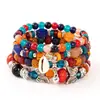 El más vendido en Europa y América: Pulsera con colgante de mariposa de granos de café estilo bohemio, pulsera de cordón elástico multicapa con cuentas