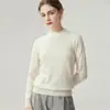 Suéter de Caxemira 100% caxemira pura de cabra suéter de gola redonda para mulheres, malha slim-fit de outono e inverno, top base macio e quente