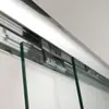 Cuarto de Ducha con Mampara de Cristal Templado de Línea Recta para Separación Seca y Húmeda, Baño con Marco de Acero Inoxidable, Cuarto de Ducha de Línea Recta