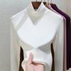 Capa base térmica de cuello alto para mujer, Otoño e Invierno 2026, Nuevo elegante top cálido de manga larga de cuello alto negro