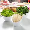 Los platos de melamina tipo porcelana son adecuados para ollas calientes comerciales, guarniciones creativas de carne, baldes de lechuga, tazón para salsa de autoservicio, plato de refrigerio
