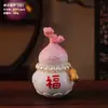 Novo Ornamento de Cabacinha Auspiciosa Estilo Chinês com Pingente de Pérola Mini Estatueta de Mesa Escritório em Casa Pequeno Presente da Sorte