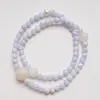 [Atractivo de la Luz de Luna] Pulsera de Agata con Patrón Blanco Azul Nieve Fantasma Natural para Mujer La Más Fácil de Combinar Venta al por Mayor