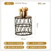 Foshan Muebles Sillón Individual Silla Estilo Wabi-Sabi Ratán Indonesio Arte Silla de Ratán Mesa Auxiliar Combinación B&B Balcón Juego de Tres Piezas