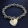 Joyería de Comercio Exterior Chapado en Cobre Plata de Ley 925 Pulsera Marca Corazón Grande Temu Xiyin Tk Venta Caliente