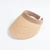 Chapéu de Palha Colorido de Verão com Topo Aberto para Mulheres Novo Simples Chapéu de Proteção Solar para Viagem Férias Chapéu de Sol