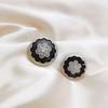 Abrigo de cachemira estilo Chanel de la Edad Media con botones metálicos de camelia de aceite y diamantes colgantes, abrigo trench, chaqueta de traje, botones decorativos