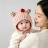 Gorro para bebé para otoño e invierno, gorro para bebé que protege los oídos, unisex, cálido, estilo para poner, lindo gorro de invierno para bebés y niños pequeños, gorro de punto