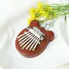 Mini Kalimba de Pulgar de 8 Tonos Madera Maciza Cristal Transparente Piano de Cinco Dedos Piano de Dedo Portátil para Principiantes Instrumento Musical