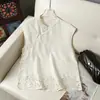 Estilo Suave Nuevo Top sin Mangas Abotonado Estilo Chino para Mujer, Verano de Alta Gama Estilo Nacional Mejorado Calado de Moda Camisa