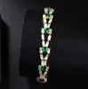 Pulsera de Cobre Incrustada con Circonita de Venta Caliente Transfronteriza, Pulsera de Tenis Geométrica Cuadrada de Dos Filas, Joyería de Diseño de Nicho Elegante y Versátil