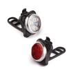 Luz para Bicicleta Luz Delantera para Bicicleta de Montaña con Carga USB + Juego de Luces Traseras de Advertencia Accesorios para Ciclismo 030
