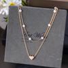 Collar Amor Caliente Transfronterizo Versátil Perla Colgante Multicapa Cadena Clavícula Creativo Simple Apilado Collar para Mujer