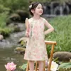 Nuevo Qipao de Estilo Chino sin Mangas para Niña, Vestido Delgado con Estampado Nuevo de Verano para Actuación de Guzheng y Sesión de Fotos al Aire Libre