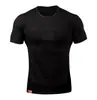 Camiseta Deportiva de Verano con Cuello Redondo para Hombre Muscle Fitness Europea y Americana Manga Corta Ropa de Entrenamiento para Fitness Running Manga Corta alpha