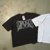 Camiseta Redonda de Manga Corta con Estampado de Graffiti en Inglés 2026 Top Versátil Estilo Casual Top de Algodón Más Vendido