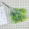 Ramo de Planta Verde Artificial con Hierba de Cinco Capas Arreglo Floral de Boda Plástico Suave con Hierba Adornos de Pie para Interiores para Decoración de Paisajismo
