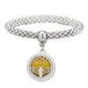 Pulsera Vibratoria de Acero Inoxidable para Aromaterapia Repelente de Mosquitos Árbol de la Vida Caja de Perfume con Aceite Esencial Pulsera Magnético-estrictiva para Parejas